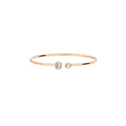 Bracelet diamant synthétique Émeraude et diamants synthétiques ronds 0.75 carat or rose 14 carats Fabiana